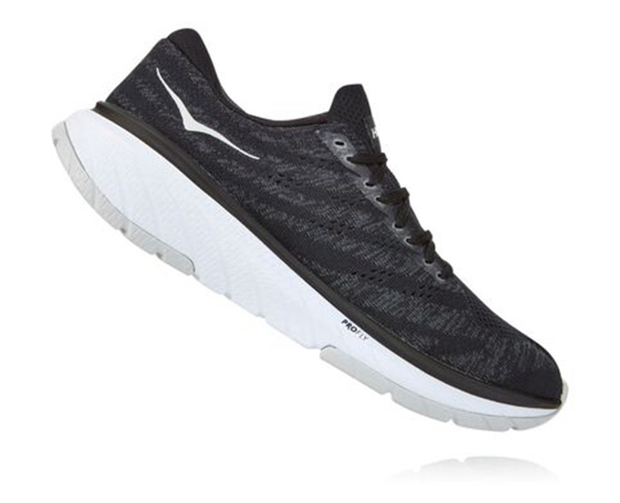 Hoka Australia One One Cavu 3 - Mens Running Shoes Black/White - AKDXZ-1869